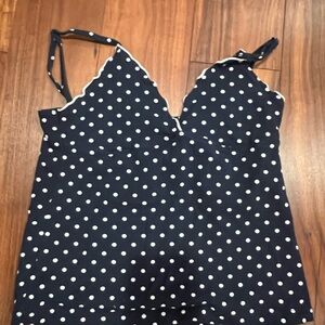 Brandy Melville Navy Polka Dot Crop Top